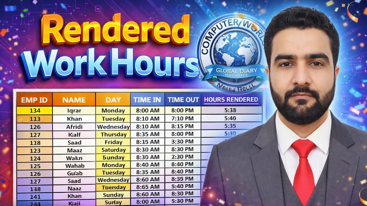 Rendered Work Hours in Excel | Complete Tutorial (Easy Method) - YouTube