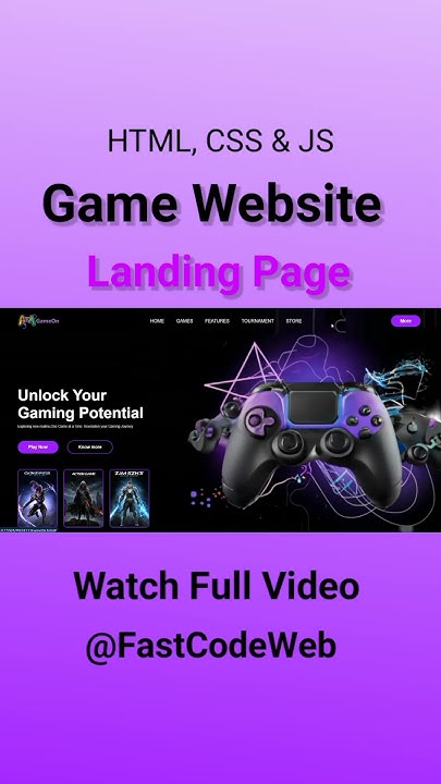 How to Create Game Website Using HTML & CSS | Fast Code - YouTube