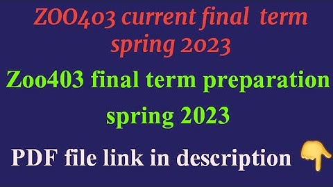 ZOO403 current final term |Zoo403 final term preparation |#zoo403currntfinalterm2023