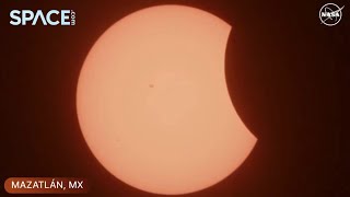 2024 solar eclipse begins over Mexico - See the first views!