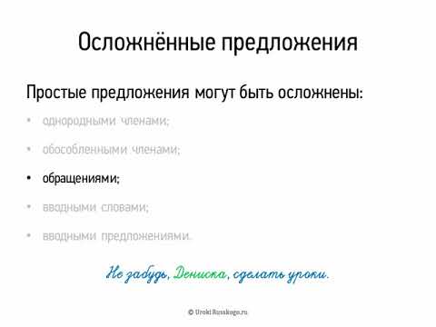 Осложнённые предложения (8 класс, видеоурок-презентация)