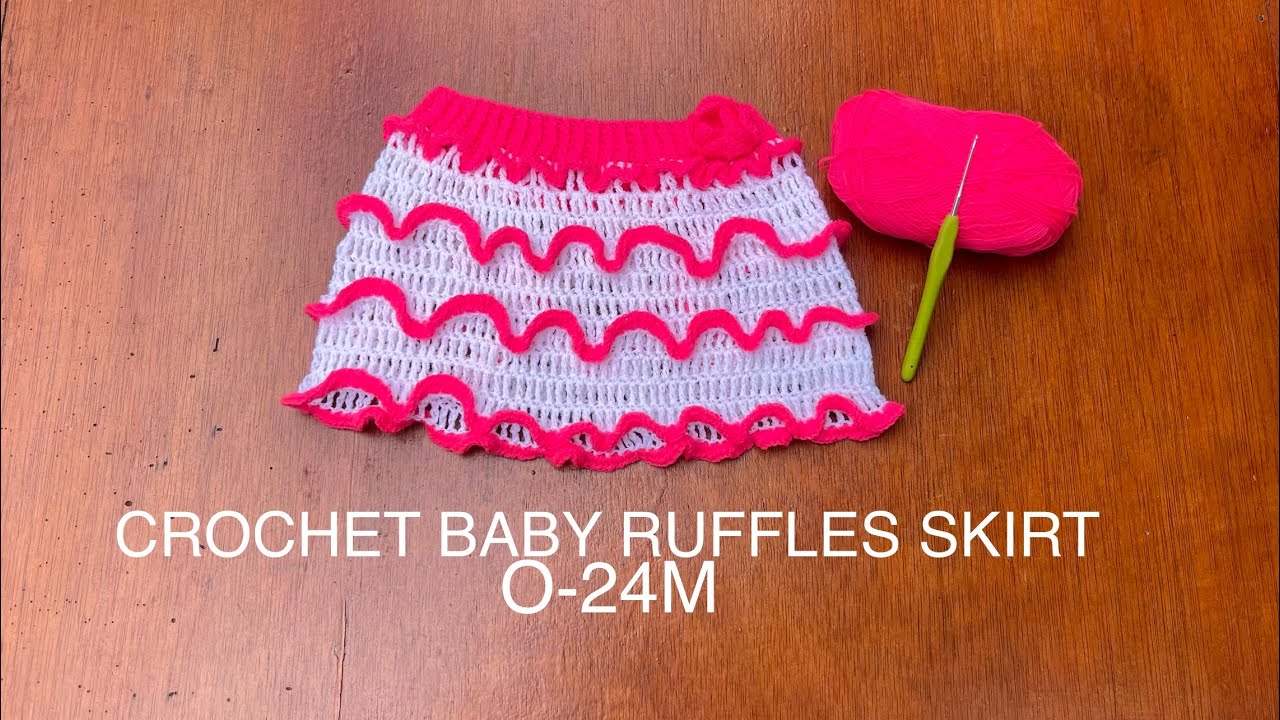 🧶How To Crochet Baby ruffle Skirt 0-24m beginners/ easy crochet baby skirt #crochetbabyskirt