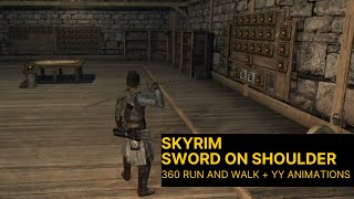 Skyrim Xbox 360 Run and Walk   YY Animations (Dark Souls Sword on Shoulder)