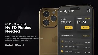 Gold Iphone 15 Pro Mockup App Promo - After Effects Template