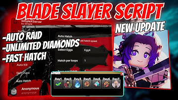 🎮 Updated Blade Slayer Script *NO KEY* | Auto Raid, Unlimited Diamonds, Fast Hatch, Kill Aura & More