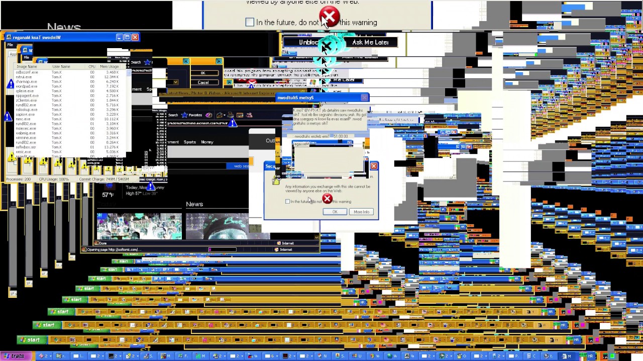 Operating System Overload Windows XP with 400 Programs and MEMZ (Clean