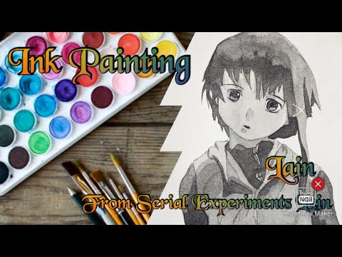 Speed Lain Ink painting of Lain from Serial Experiments Lain ~ Full video regular ...