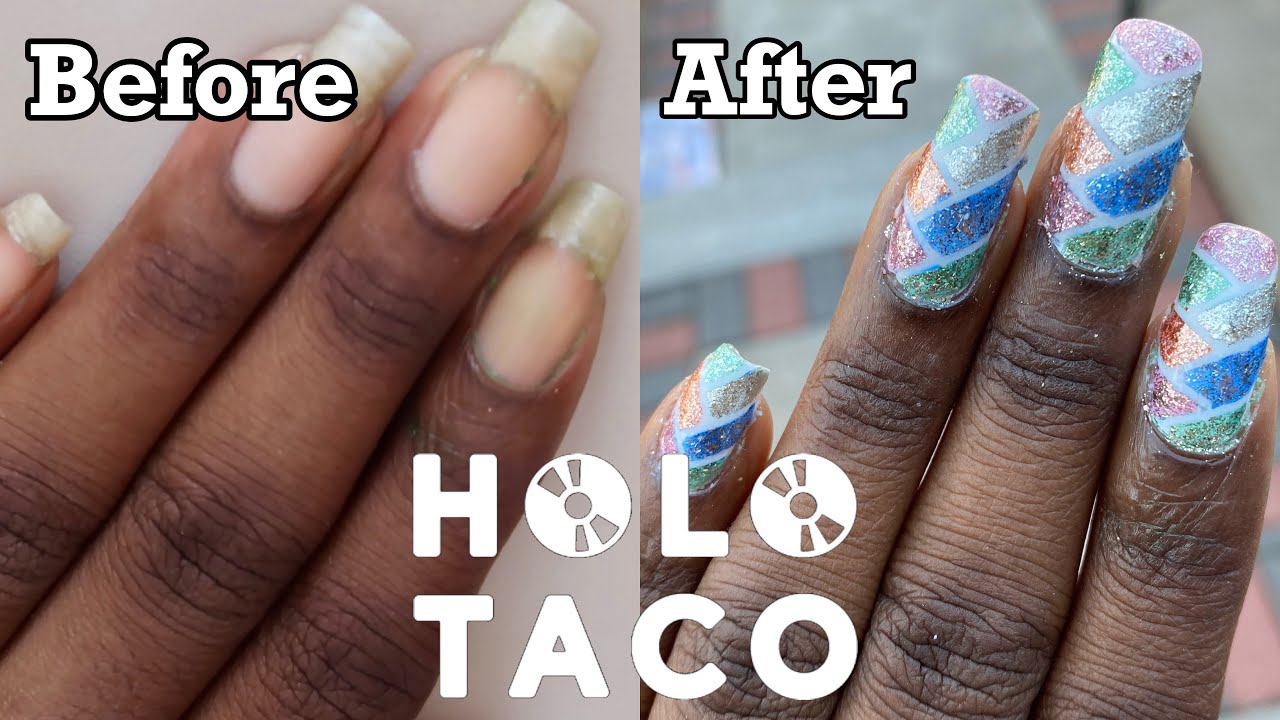 I FOLLOWED A HOLO TACO NAIL ART TUTORIAL!!! YouTube