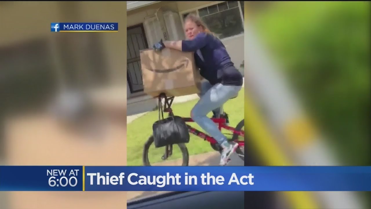 Man Taunts Suspected Porch Pirate As She Rides With Neighbor's Package