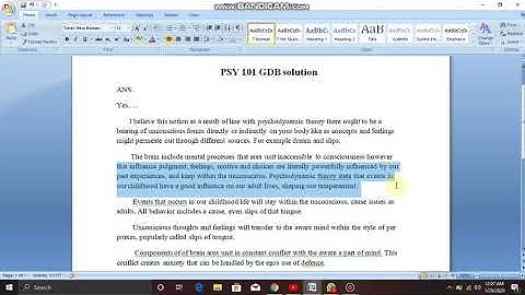 PSY101 GDB solution fall 2020 - AHMED USMAN
