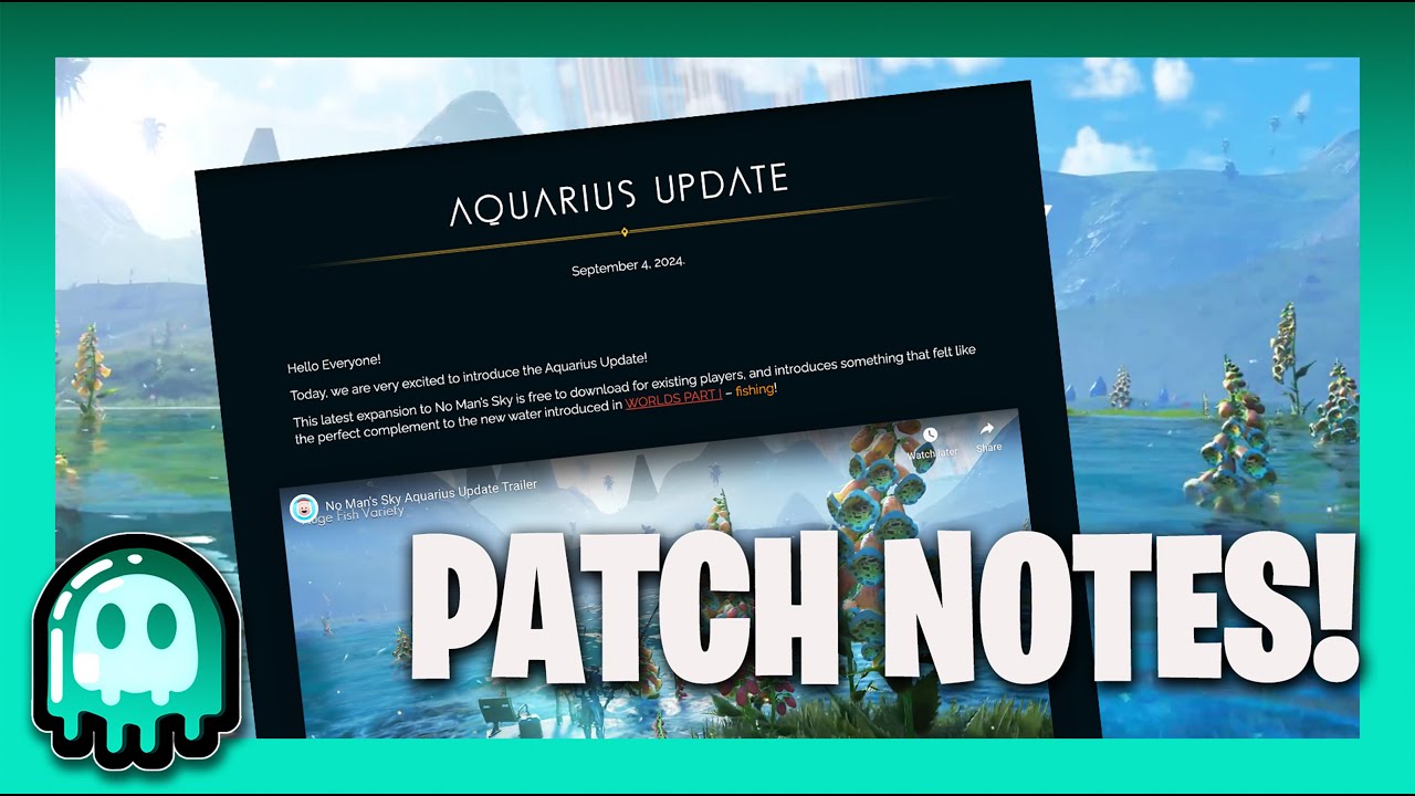 Aquarius Patch Notes 5.10! | No Man's Sky | Aquarius 🏺 #nms #nomanssky ...