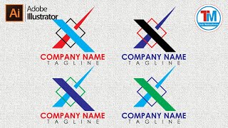 How To Create X Letter Logo In Illustrator