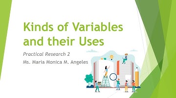 PR2 LESSON 3: KINDS OF VARIABLES AND THEIR USES