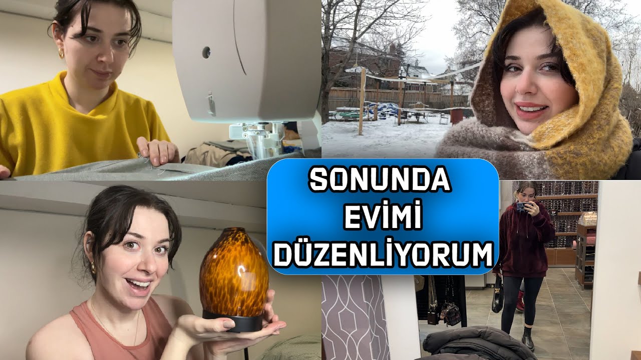 YENİ PERDELERİMİ DİKİYORUZ 🤓 KENDİME EV HEDİYESİ ALDIM 😋 SONUNDA EVİ DÜZENLİYORUZ