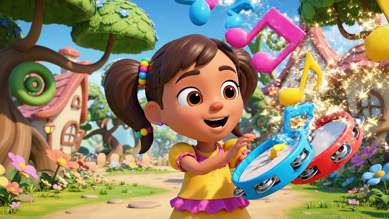 Three Little Toy Tambourines Shake Shake | Nursery Rhymes for Kids & Baby Songs