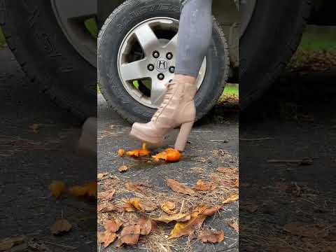 Rubber shoes crush, orange ￼ | ASMR & CRUSHING