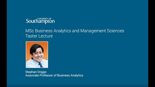 Business Analytics Management Msc University Of Southampton