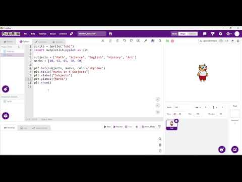 Subject Marks Visualization | Python Editor | PictoBlox