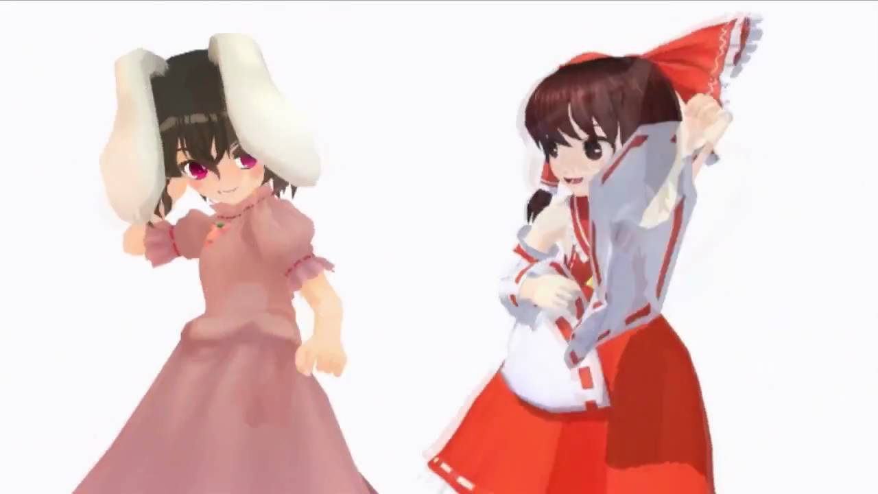 【東方MMD】Reimu - Tewi Jan Ken Pon! (Nichijou parody)