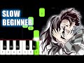 Kamado Tanjirou No Uta Demon Slayer Kimetsu No Yaiba ED Ep19 SLOW BEGINNER Piano Tutorial 