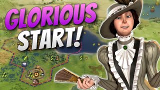 The Civ gods BLESSED me with this Victoria start! | Civ 6: Deity Steam Victoria #1