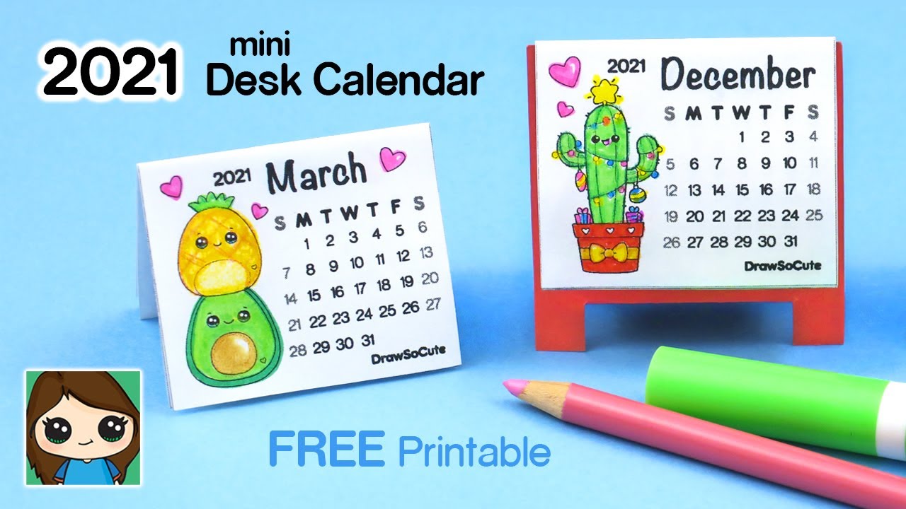 How to Make a 2021 mini Calendar Easy FREE - YouTube
