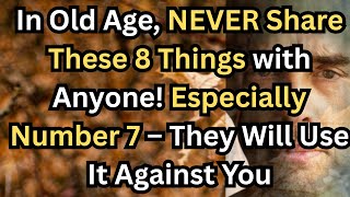 In Old Age, NEVER Share These 8 Things with Anyone!  They Will Use It Against You Wealth
