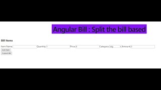 Split the bill  App || Used Angular CLI
