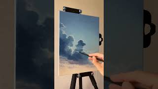 Painting a sun breaking through the clouds ⛅️ #shorts #acrylicpainting #paintingtutorial