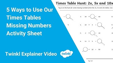 5 Ways to Use Our Times Tables Missing Numbers Activity Sheet