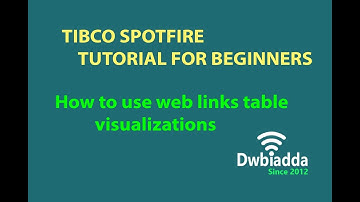 How to use web links table visualizations | Tibco spotfire videos