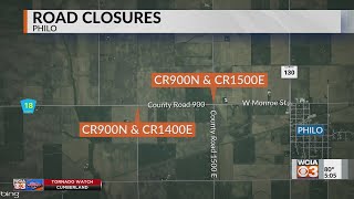 Culvert replacement closing rural intersection near Philo