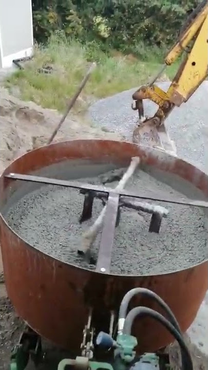 Homemade concrete pan mixer