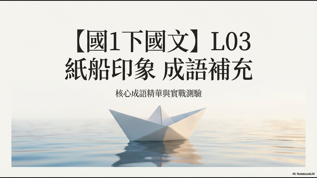 【國1下國文】L03 紙船印象 成語補充
