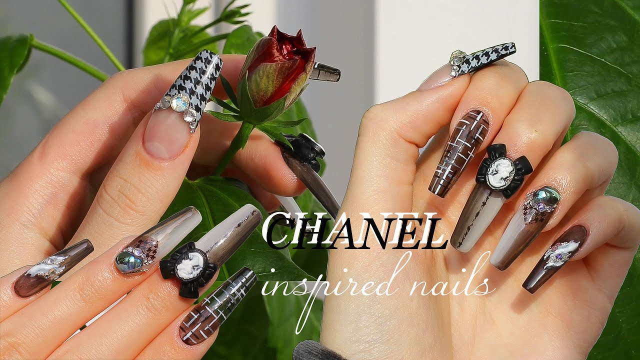 Chanel Logo Embossed NailArt Design HowTo  POPSUGAR Beauty UK