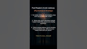 Master the Art of Deception: Fool People & Avoid Jealousy (Psychological Strategy) #factssd