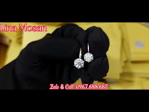 💎 Kim cương moissanite 7mm lên mẫu bông tai đơn giản nhưng cực chất. báo giá tại video