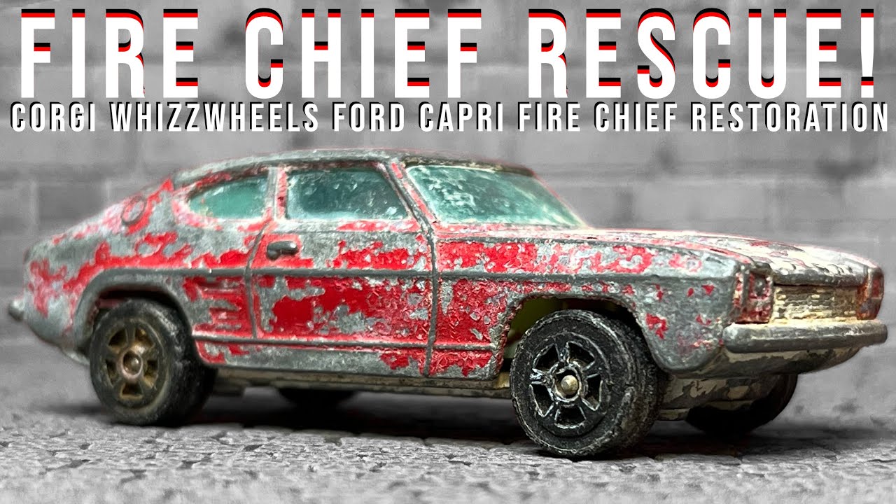 Ford Capri Fire Chief Corgi Juniors Restoration - Card - Stickers - The Lot!