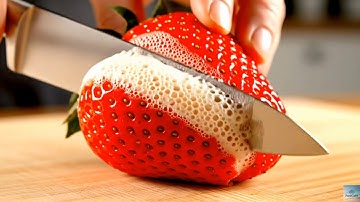 Slicing Foam Fruits: Mesmerizing Macro ASMR #foamfruit #asmr #surreal #macro #kitchen