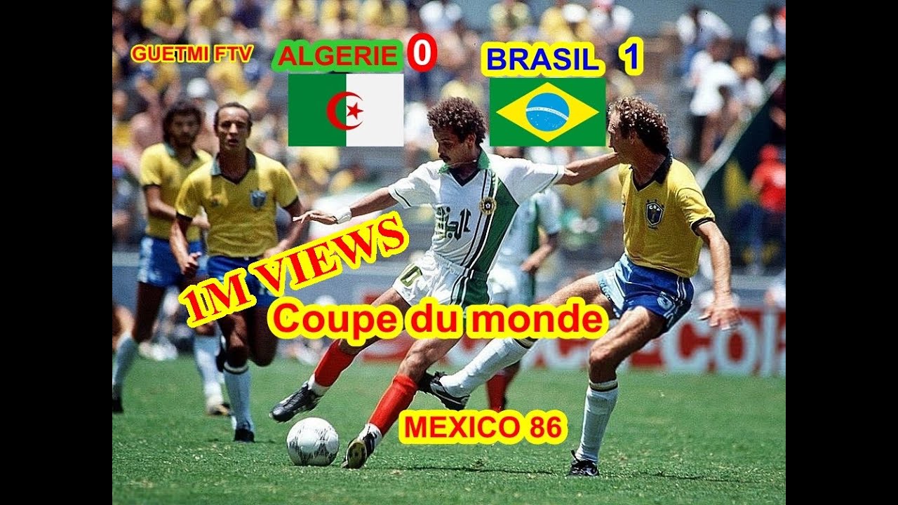 ملخص مقابلة الجزائر0 - البرازيل 1 /كأس العالم 1986 جودة عالية و تعليق حفيظ دراجي Algérie vs brésil