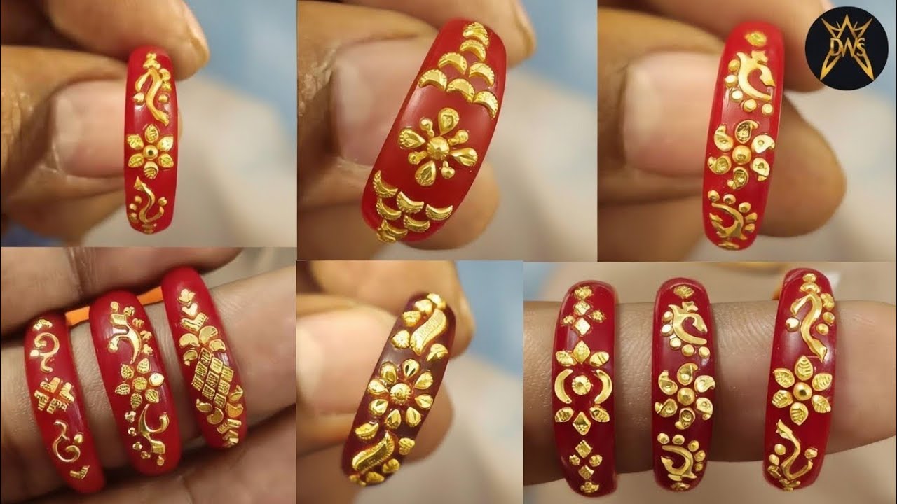 লাল পলায় সোনার মায়া সুন্দর গোল্ডেন পলা চুড়ি ডিজাইন ২০২৬