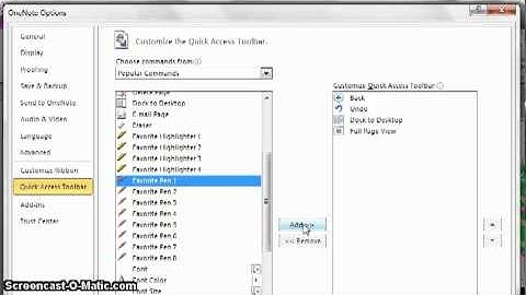 OneNote Tip - Adding Inking Tools to Quick Access Toolbar