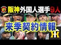 【阪神】助っ人選手･来季2026契約情報9人～戦力外か契約更新か