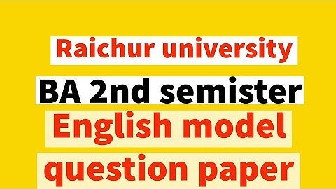 BA 2nd semester English model question paper