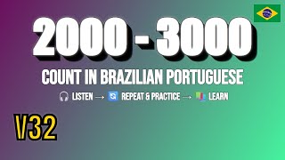 📘Counting Numbers 2000–3000 in Brazilian Portuguese Review|Learn to Count in Brazilian PortugueseV32