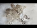 Boncuktan Gelin Topuz Tokası Yapımı - DIY Beaded Bridal Hair Pin