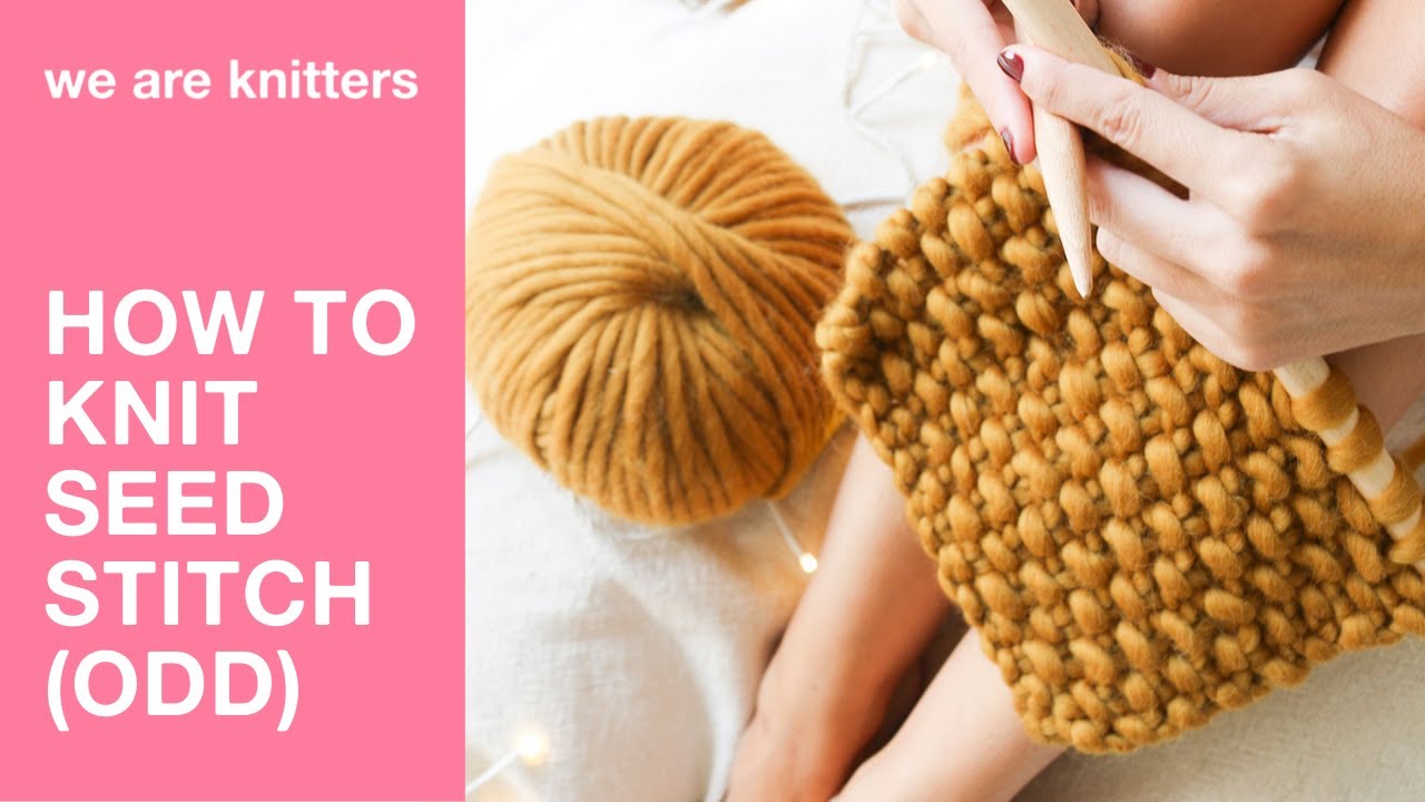 Learn to knit: How to knit the seed stitch with an odd number of ...