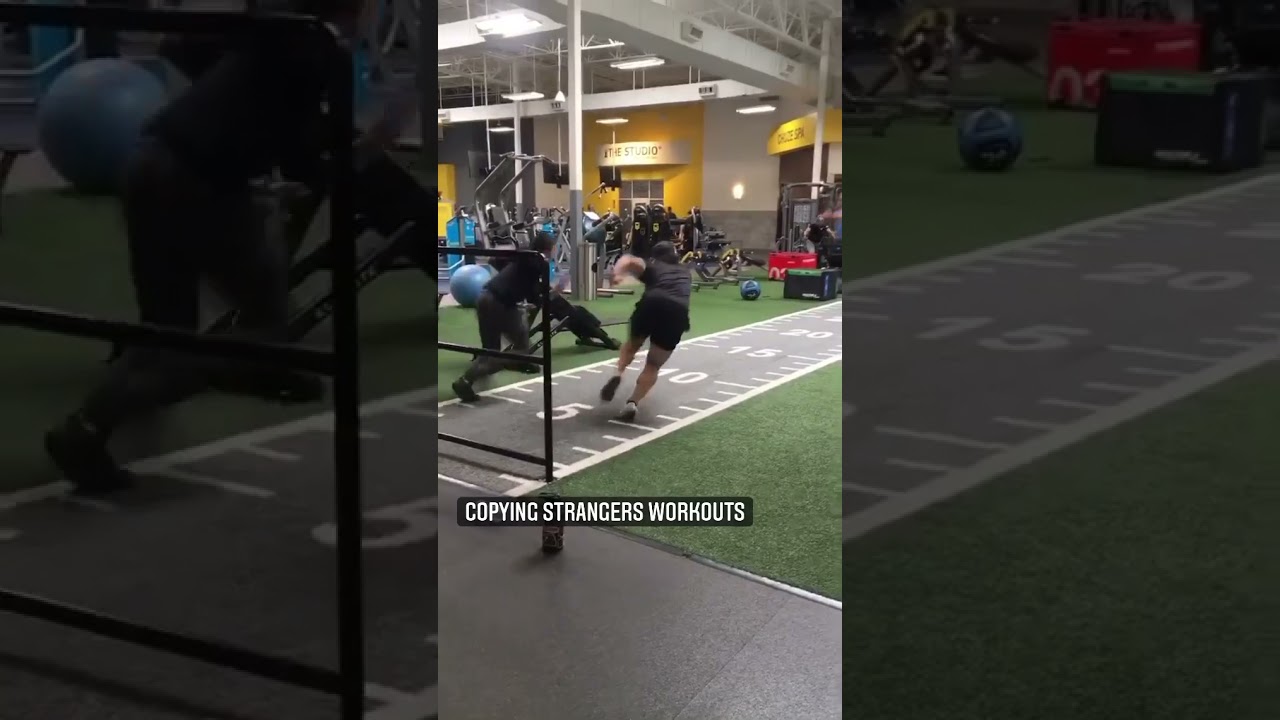 He started copying a strangers workout at the gym and then they started competing😂😂
