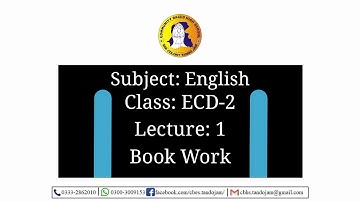 1st Lecture  Final Term Book Work English ECD-2