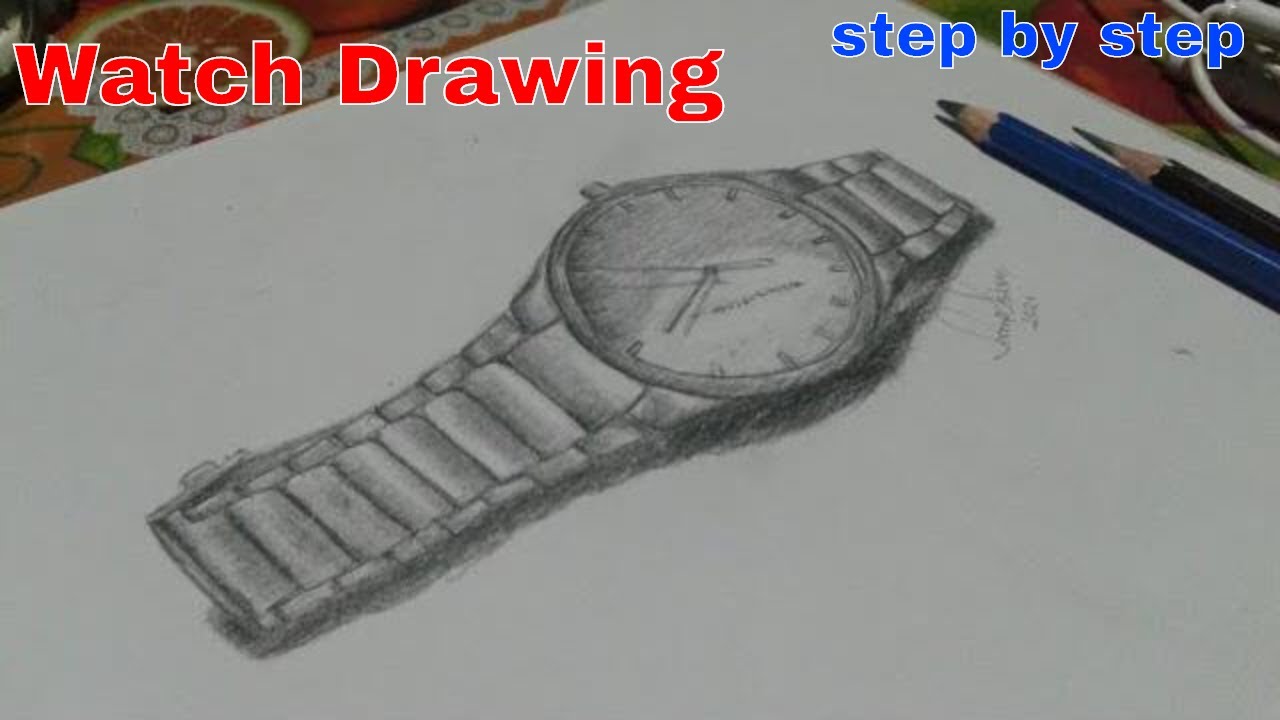 Hyper Realistic Watch Drawing Step By Step Time Lapse Drawing How To Draw 3d Watch Youtube